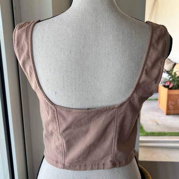 HAUTE MONDE CROP TOP PADDED CUP LACE-UP LARGE - Picture 2 of 4